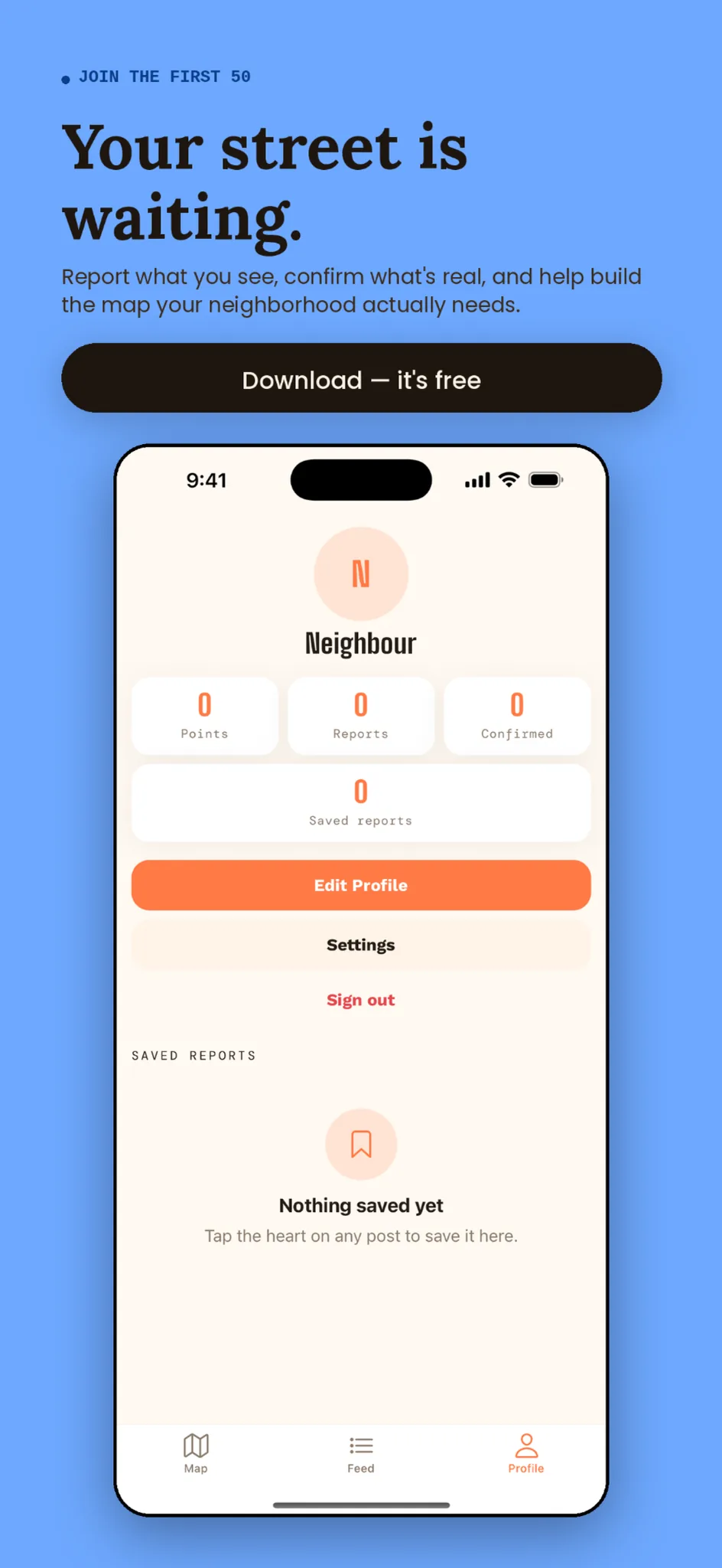 CivicBulletin profile screen